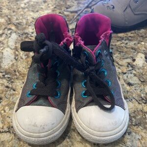 Kids High-Top Sneakers - Black and Pink